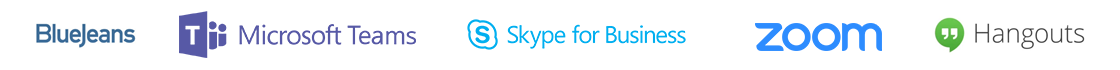 Zoom Skype Microsoft Google HangOuts BlueJeans